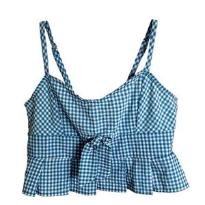 Picnic top- Size small, crop top, Plad pattern